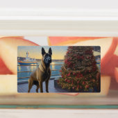 Belgische Malinoi Kerstcruise: Pawsome Holiday Labels (Aangebracht)