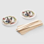 Belgische Malinoi Kerstkrans Feestelijke Pup Handwaaier (Niet-gemonteerd)