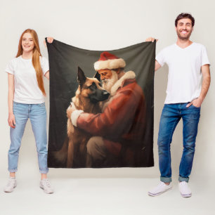 Belgische Malinoi met Sinterklaas Kerstmis Feestel Fleece Deken
