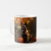 Belgische Malinoi Puppy Herfst Delight Pompoen Koffiemok (Voorkant links)