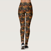 Belgische Malinoi Puppy Herfst Delight Pompoen Leggings (Achterkant)
