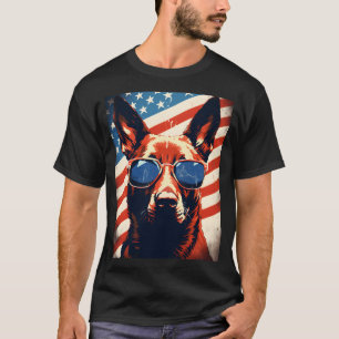 Belgische Malinois 4 juli Amerikaanse vlag T-shirt