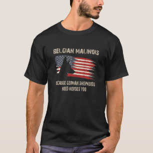 Belgische Malinois Amerikaanse vlag Funny Dog T-shirt