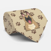 Belgische Malinois Cartoon Stropdas (Opgerold)