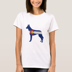 Belgische Malinois Colorado Flag Silhouette T-shirt