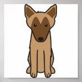 Belgische Malinois Dog Cartoon Poster (Voorkant)