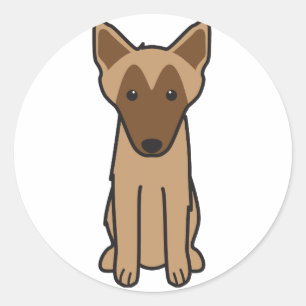 Belgische Malinois Dog Cartoon Ronde Sticker