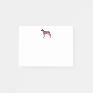 Belgische Malinois Geometric Pattern Silhouette Mu Post-it® Notes
