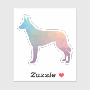 Belgische Malinois Geometric Pattern Silhouette Pa Sticker