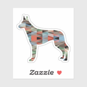 Belgische Malinois Geometric Pattern Silhouette Pl Sticker