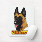 Belgische Malinois Head mousepad Muismat (Met muis)