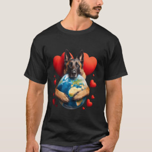 Belgische Malinois Hond Aardedag Knuffel Liefde Ei T-shirt