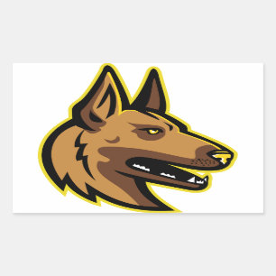 Belgische Malinois Hond Mascotte Rechthoekige Sticker