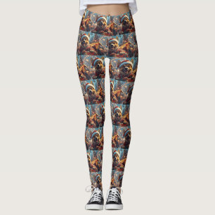 Belgische Malinois-hond Roller Coaster Kerstmis Leggings