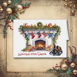 Belgische Malinois Hond Wachten op de Kerstman