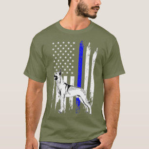 Belgische Malinois K9 Unit Thin Blue Line VS vlag T-shirt