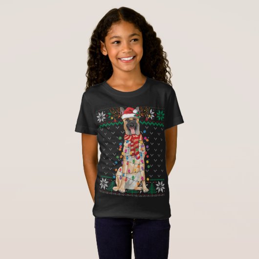 Belgische Malinois met kerst Ugly Sweater Funny Do T-shirt (Voorkant volledig)