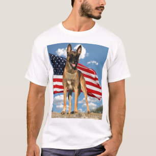 Belgische Malinois met vlag t-shirt