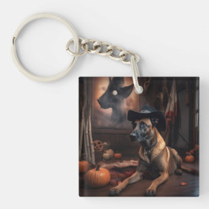 Belgische Malinois Pompoenen Halloween Griezelen Sleutelhanger