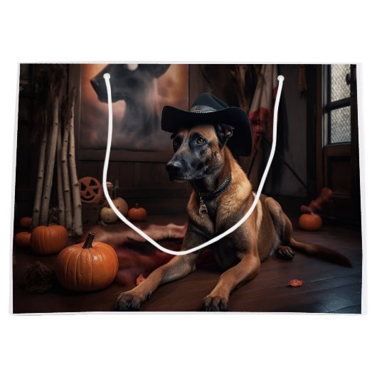 Belgische Malinois Pumpkins Halloween Scary Groot Cadeauzakje (Voorkant)