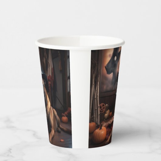 Belgische Malinois Pumpkins Halloween Scary Papieren Bekers (Links)