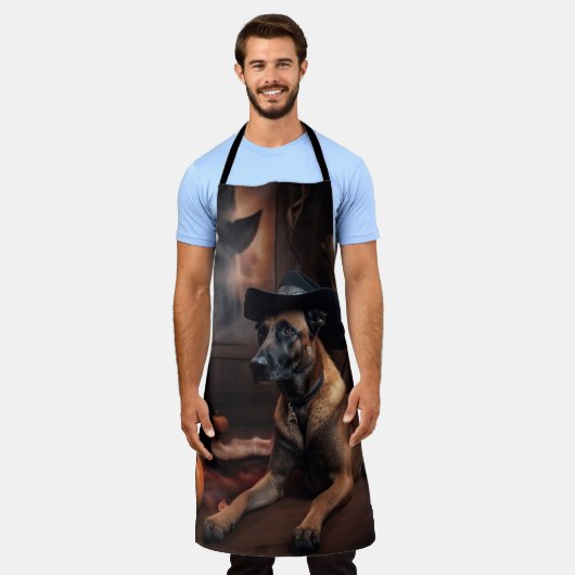 Belgische Malinois Pumpkins Halloween Scary Schort (Gedragen)