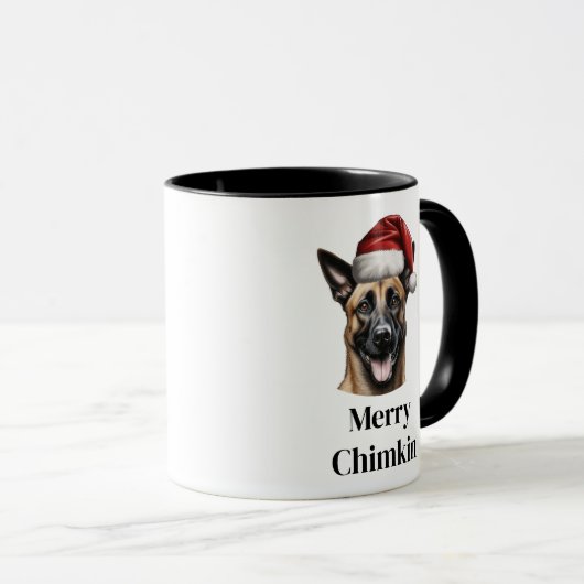 Belgische Malinois Santa Hat Kerstmis Mok (Voorkant rechts)