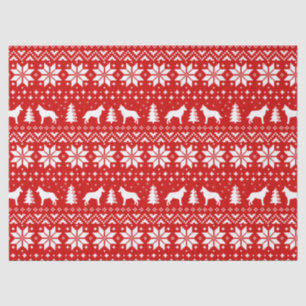 Belgische Malinois Silhouetten Kerstmis Patroon Ro Tissuepapier