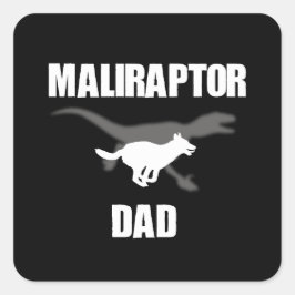 Belgische Malinois Velociraptor Maliraptor papa Vierkante Sticker