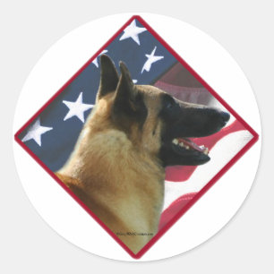 Belgische Malinois vlag 2 Ronde Sticker