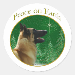 Belgische Malinois Vrede Ronde Sticker