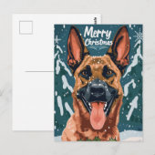 Belgische Malinois Vrolijk Kerstfeest Briefkaart (Voorkant / Achterkant)