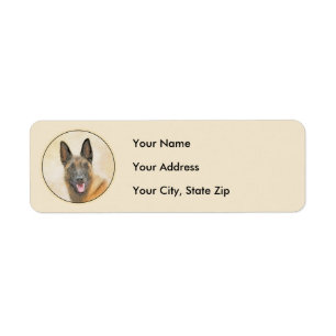 Belgische Malinoisschildering - Kute Original Dog  Etiket