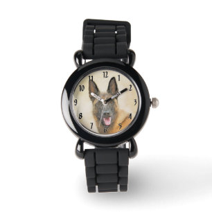 Belgische Malinoisschildering - Kute Original Dog  Horloge