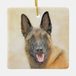 Belgische Malinoisschildering - Kute Original Dog  Keramisch Ornament