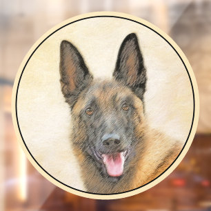 Belgische Malinoisschildering - Kute Original Dog Raamsticker