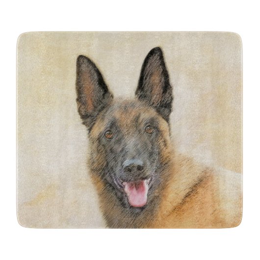 Belgische Malinoisschildering - Kute Original Dog  Snijplank (Voorkant)