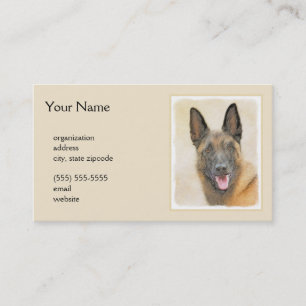 Belgische Malinoisschildering - Kute Original Dog Visitekaartje