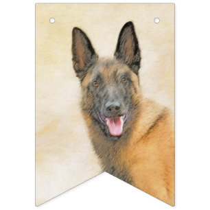 Belgische Malinoisschildering - Kute Original Dog  Vlaggetjes