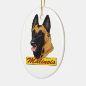 Belgische Malinoisversiering Keramisch Ornament (Links)