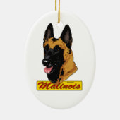 Belgische Malinoisversiering Keramisch Ornament (Achterkant)