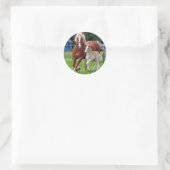 Belgische Mare en Filly Ronde Sticker (Tas)