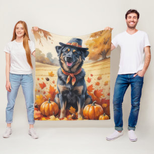 Belgische Mechelaar in herfstbladeren Thanksgiving Fleece Deken