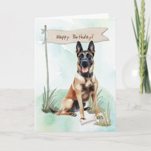 Belgische Mechelse Hond Onder Verjaardagsbord Kaart