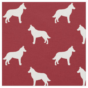 Belgische Mechelse Hond Silhouetten Rood en Wit Stof