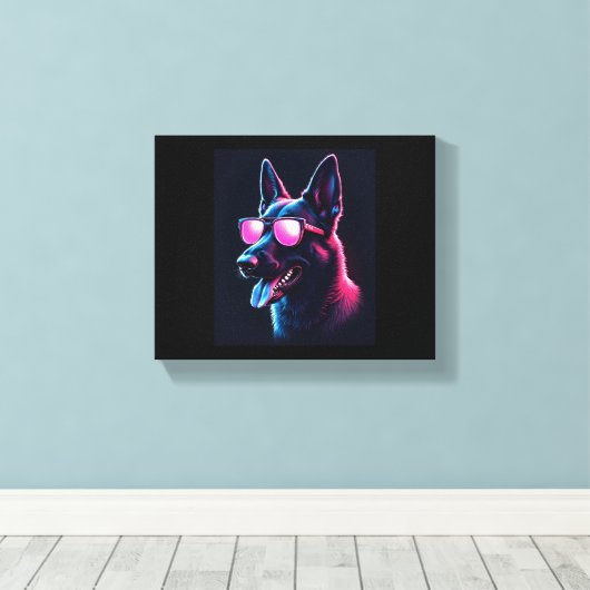 Belgische Mechelse Honden Belgisch Mechelaar T-shi Canvas Afdruk (Insitu (Houten vloer))