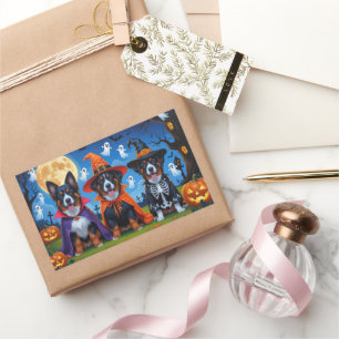Belgische Mechelse Honden Pompoen Halloween Grappi Rechthoekige Sticker