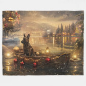 Belgische Mechelse Kerstreis Fleece Deken (Voorkant (Horizontaal))