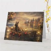 Belgische Mechelse Kerstreis Kaart (Gele Bloem)