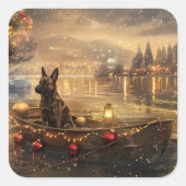 Belgische Mechelse Kerstreis Vierkante Sticker (Voorkant)